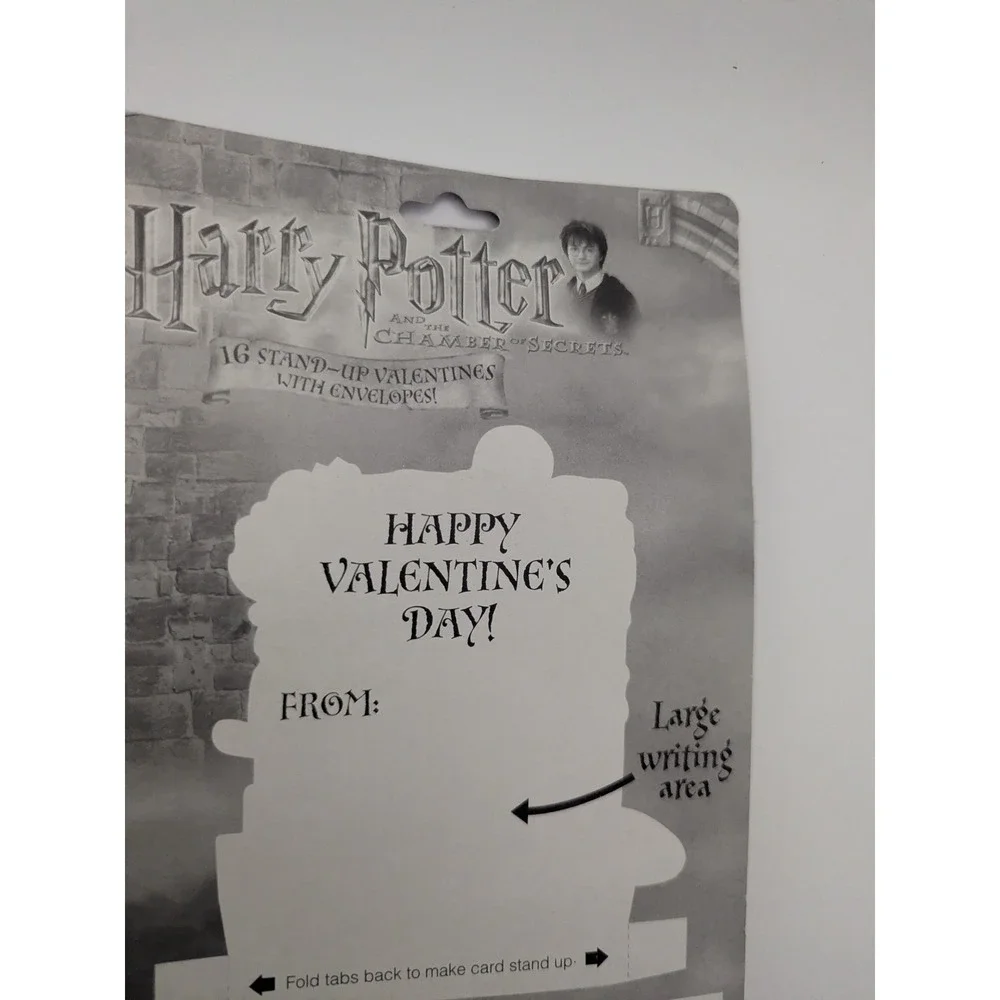 Harry‎ Potter and the Chamber of Secrets 16 Stand Up Valentines with Envelopes